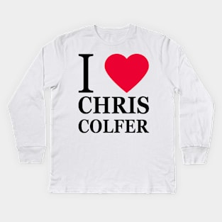 I love Chris Colfer Kids Long Sleeve T-Shirt